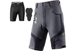 ROCKBROS Men's Mountain Bike Shorts Padded Baggy MTB Cycling Shorts Loose Fit