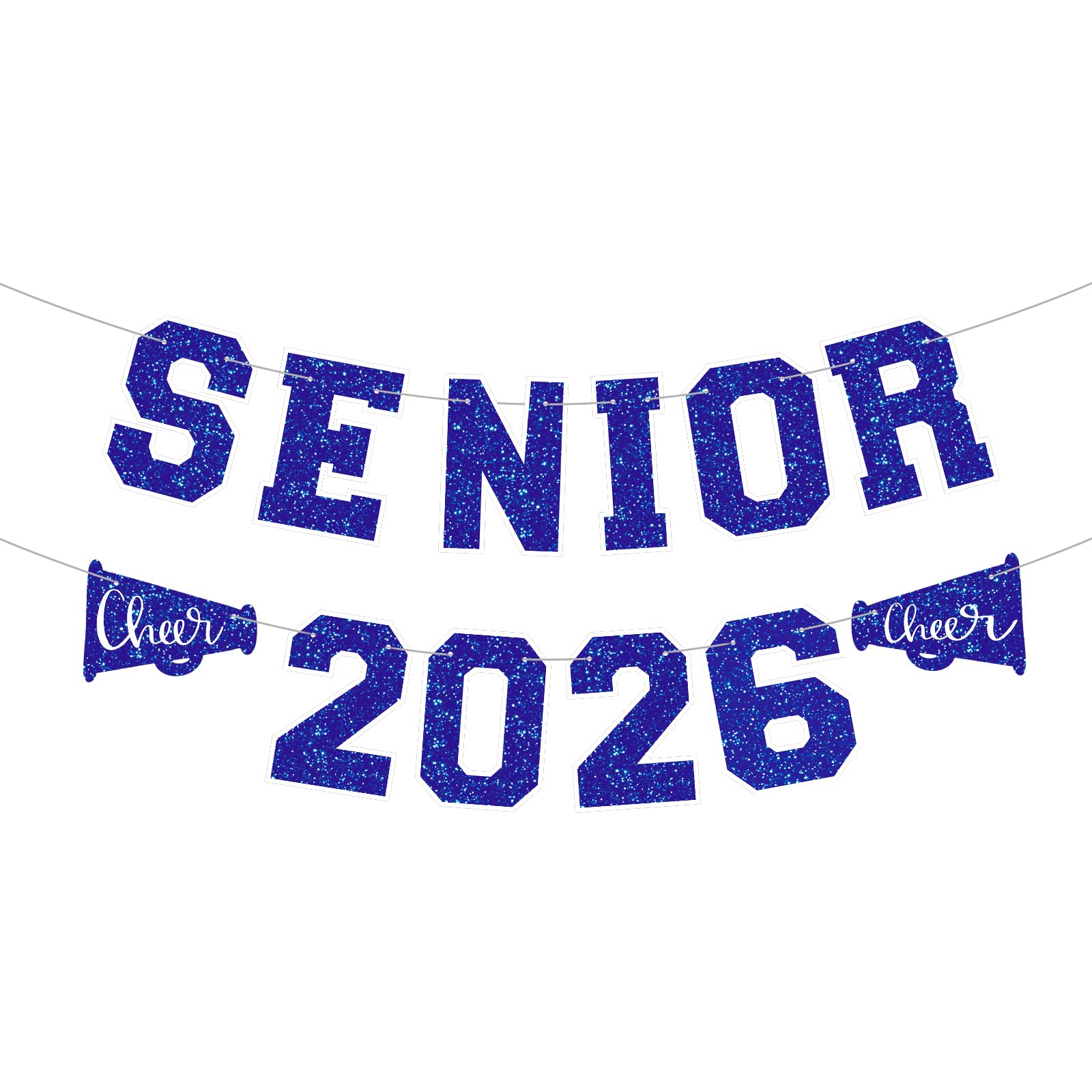 Photo 1 of Fuyoooo Graduation Party Decorations Cheerleader Senior 2026 Graduation Banners Megaphone 2026 Senior Night Decorations Sport Theme Party Supplies for Player Gift Sport Parties Favors(Blue)