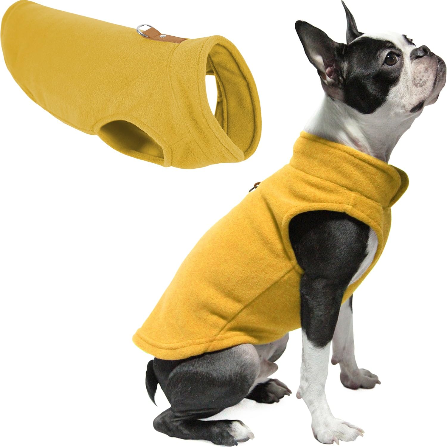 Gooby Every Day Fleece Cold Weather Vest for Small Dogs, Large, Honey Mustard — image 1
