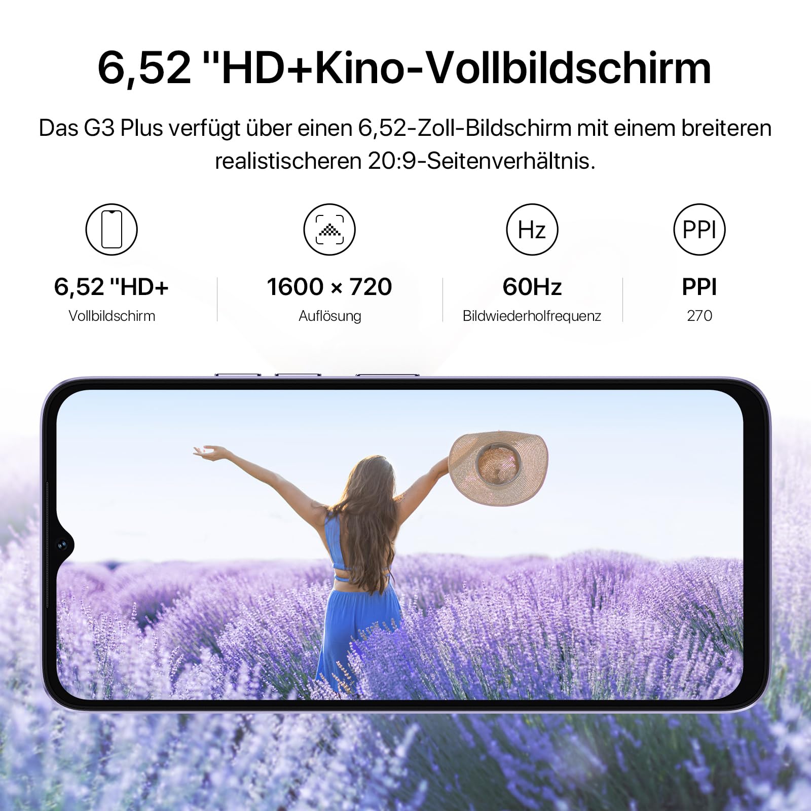 UMIDIGI Unlocked Cell Phone G3 Plus,Android 13 Smartphone，4/128G, Dual Sim 4G LTE Mobile Phone,Octa Core,6.52