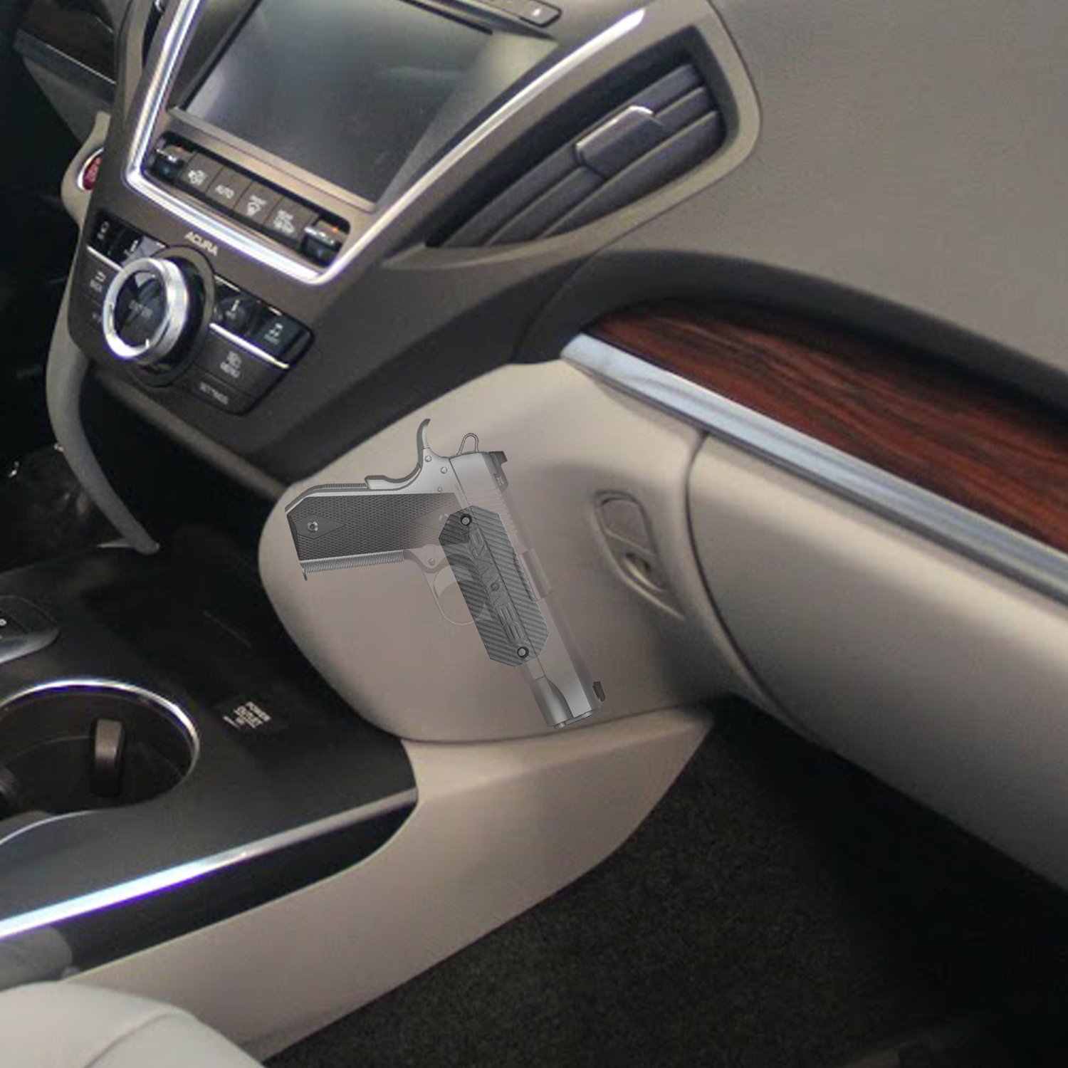 RYMMES Gun Magnet Mount Holder (45 lbs Rated) - Magnetic Holster for Handgun, Rifle, Pistol, Revolver, Shotgun, Airsoft, Magazines - Concealed Your Firearm on Car, Truck, Wall, Safe, Desk, Vehicle