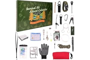 Survival Kit Advent Calendar 2025 Adult Men - Outdoor Survival Tool Practical Blind Box Gift, BES Gift for Teen Boys for Camp