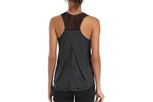 Aeuui Womens Workout Tops for Women Racerback Tank Tops Mesh Yoga Shirts Athletic Running Tank Tops Sleeveless Gym Clothes