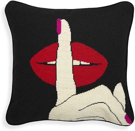 Amazon Com Jonathan Adler Throw Pillow Lips Hush Home Kitchen