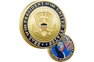 WRFLC Trump 2025 Coin – 47th Presidential Challenge Coin, Commemorative Collectible with United States Eagle, Trump Fighting for America Collectible Gift for Trump Supporters (C)