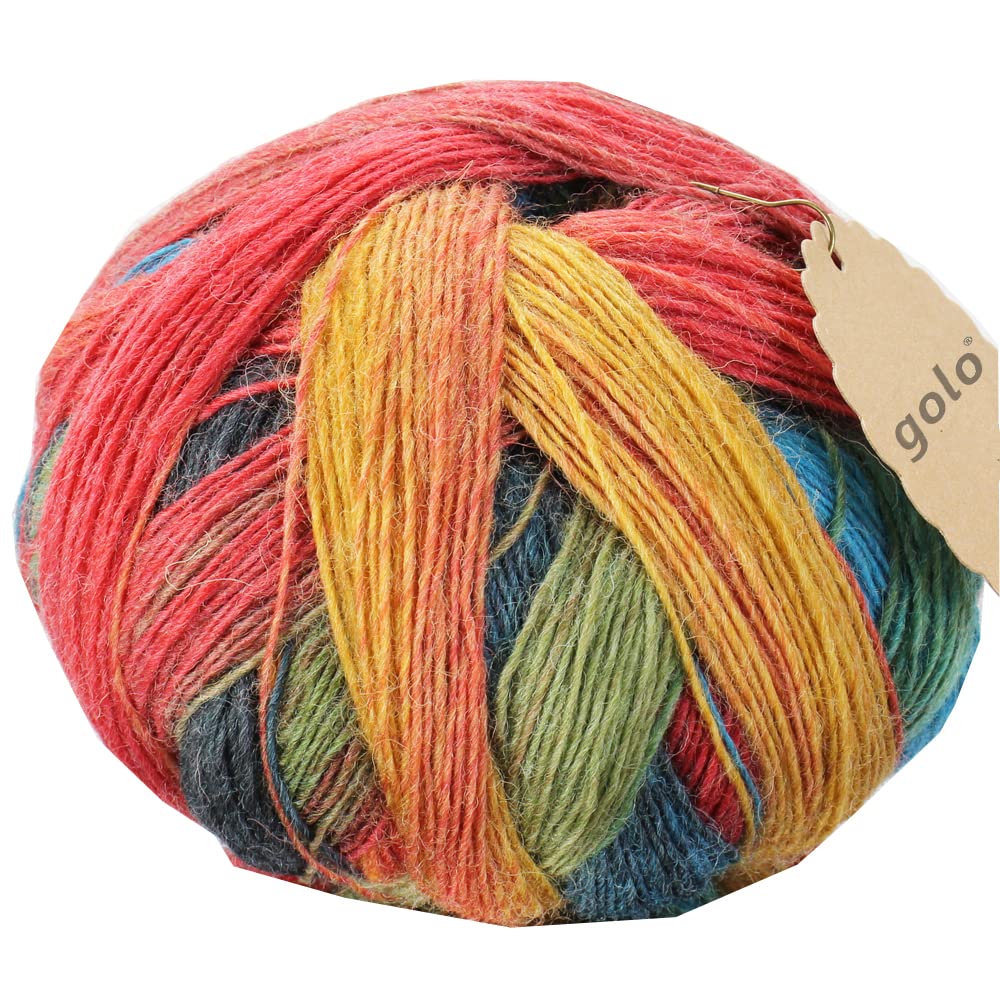 golo Wool Yarn for Weaving Wool Yarn for Hand Knitting Cashmere Yarn for Weaving Multi-Color Ball โ image 1