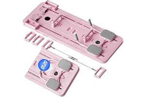 Zojio Pilates Board, Pilates Reformer Set, Multi-Purpose Foldable Pilates Reformer Board for Home, 5 in1 Pilates Sliding Board, Pilates Equipment with Timer (Pink)
