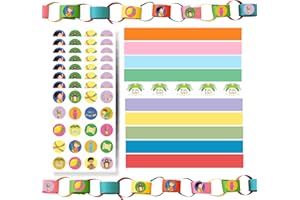 JOYFUL ARTISTRY Sukkot Decorations Kit - 150 Paper Chain Strips and 200 Sukkot Stickers, for Sukkah Decorations Hanging Arts and Crafts, Sukkot Jewish Holiday Party Decor