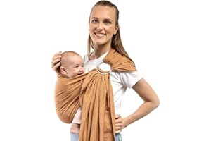 Linen Boba Ring Sling Baby Carrier Newborn to Toddler - Lightweight & Breathable Bamboo Viscose Blend Baby Sling Carrier, Hip