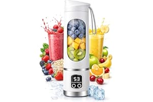 Portable Juicer, Cordless 500ml Personal Blender for Shakes & Smoothies, USB-C Rechargeable Shaker Cup, BPA Free Travel Cup &