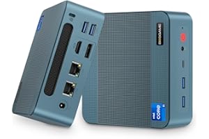 BOSGAME Mini PC P2 Lite, Intel Core i5 12600H Mini Desktop PC, 32GB DDR4 512GB m.2 NVMe SSD Mini Computer, 2X LAN Ports, 2X N