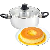 Imusa 8 Inch Aluminum Flan Double Boiler &amp; Ba&ntilde;o Maria for Baking | 3Qt Dessert Pot, Ideal for Custards, Pudding and Latin Recipes, Includes Flan Pot