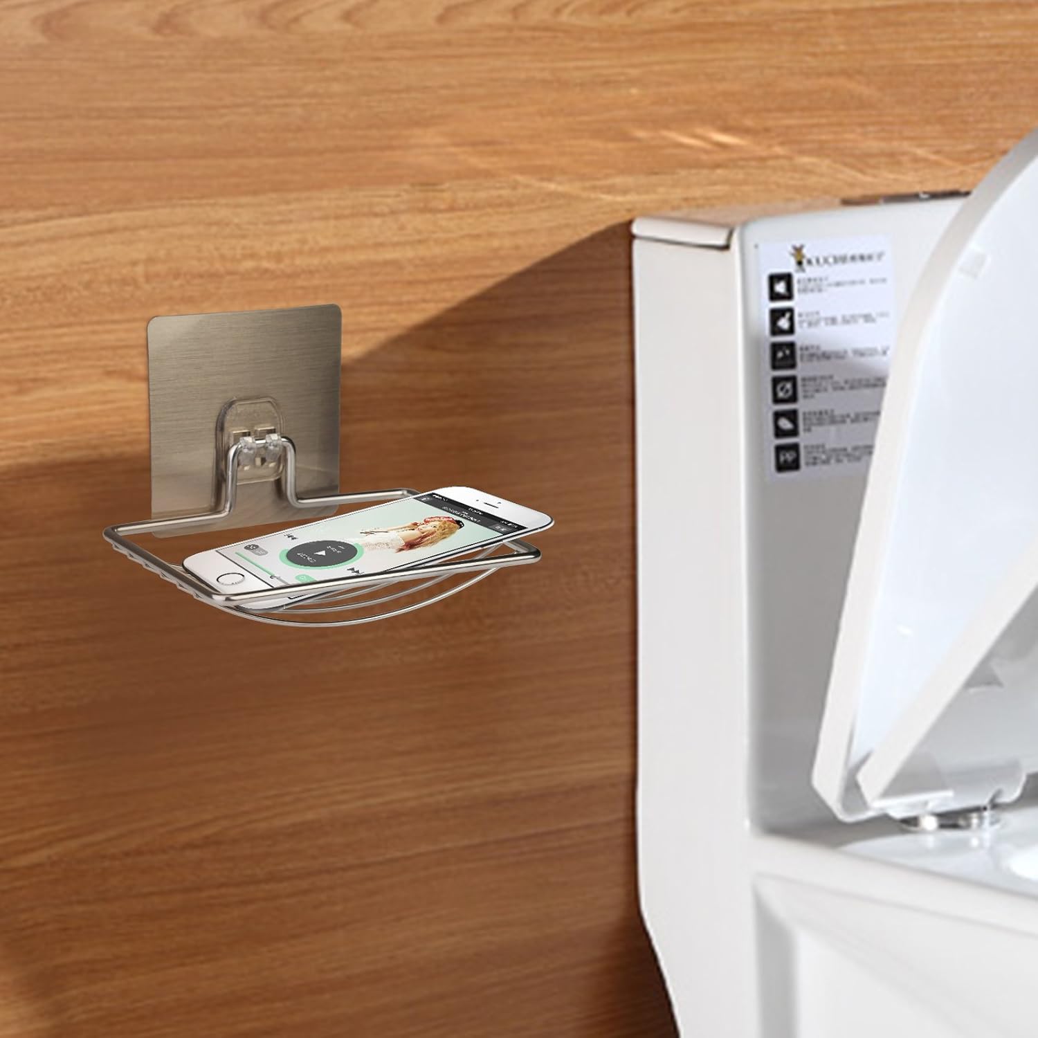 2 Pack Self Adhesive Wall Mounted Soap Sponge Holder Stainless Steel