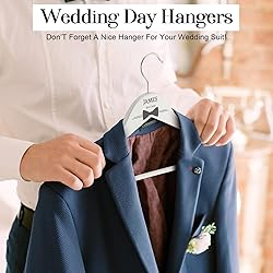 Beeveer 10 Pack Groomsman Personalized Hangers with