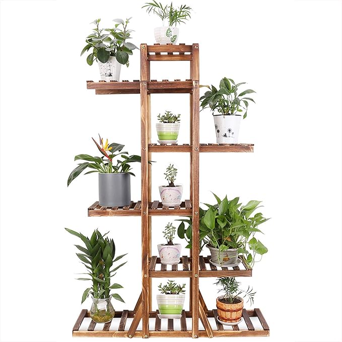Home Garden Plant Stands Single Tier Wood Plant Pot Holder Stand Shelf Garden Flower Display Rack 6cm