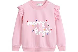 LITTLE HAND Girl Sweatshirts Christmas Toddler Crewneck Long Sleeve Pullover Snowman Cotton Santa Claus Graphic Top Sweater Top 2-7T