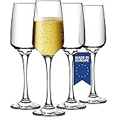 Crystalia Champagne Glasses Set of 4, Elegant Wine Flutes, Wedding Prosecco Glasses, Flute Champagne Glass, Champagne Flutes, Glass Flutes, 7.78 oz
