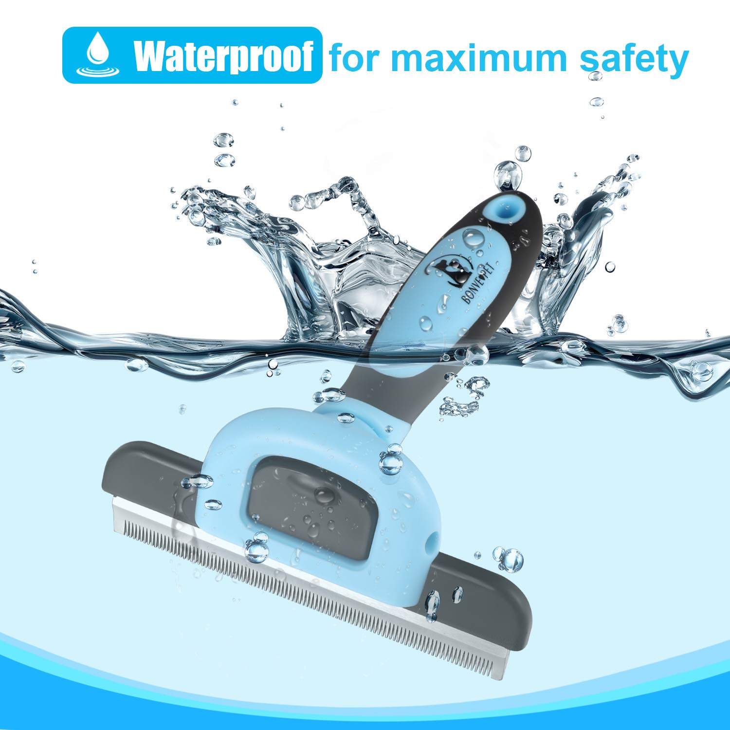 Bonve Pet Peine Perros y Gatos, Cepillo Perros Gatos，Mascotas Peine de Limpieza de Mascotas Reducir 95% Caida de Cabello Púas de Acero Inoxidable Cómodo Seguro Durable