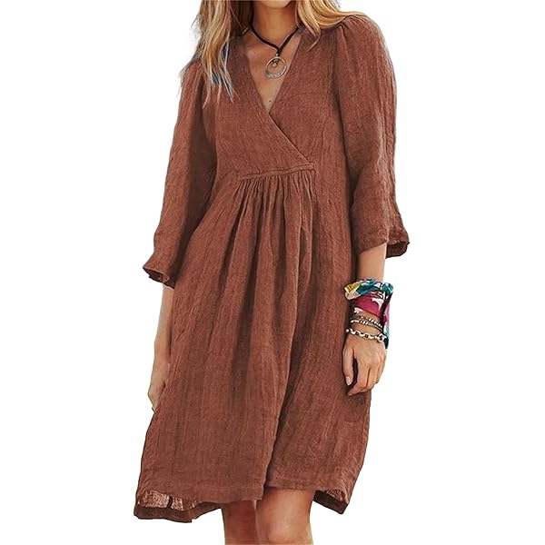 chinese dress ladies Ecosunny Shirt Dress for Women Khaki Corduroy Buttoned Long Sleeve Shirt  Dress Khaki S at Amazon Women's Clothing store