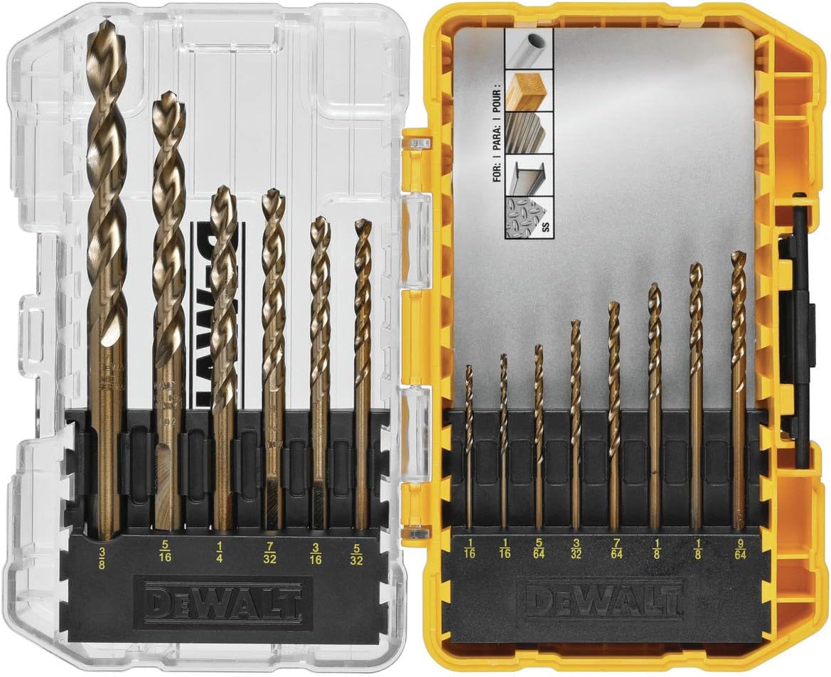 DEWALT Cobalt Drill Bit Set with Pilot Point, 14-Piece (DWA1240) - - 