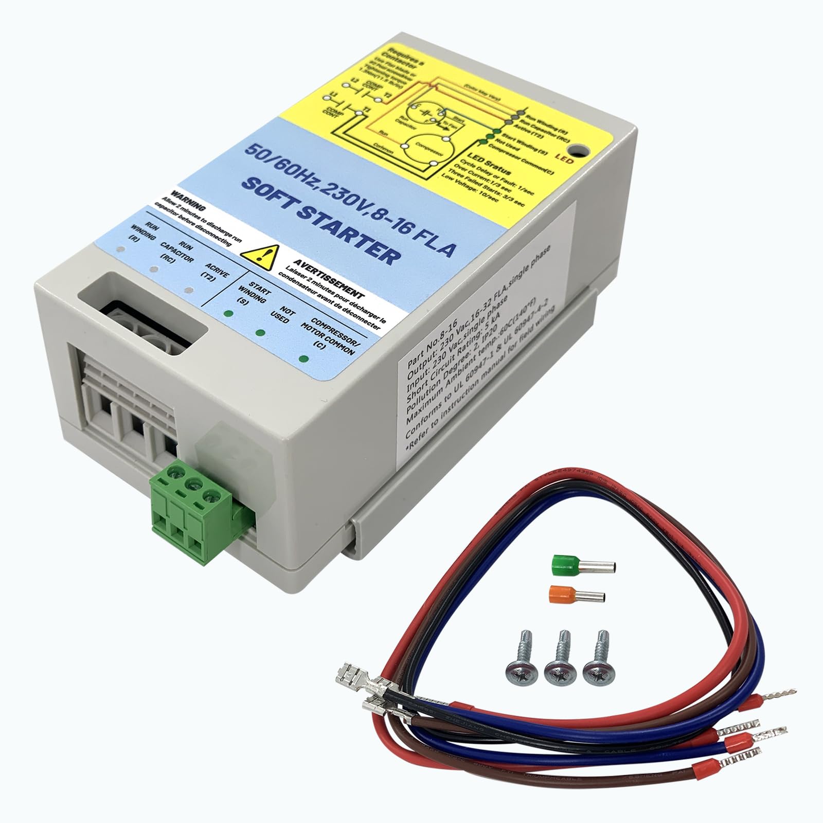 Photo 1 of AC Soft Starter for 1.75-3.5 Ton Residential AC Units, 08A-16A, 230V, Easy Installation for HVAC Compressors, Overload and Voltage Fluctuation Protection
