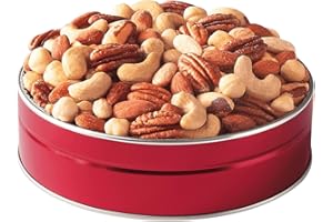 The Swiss Colony Premium Fancy Mixed Nuts in Gift Tin - Pecans, Almonds, Cashews, Brazil Nuts, Filberts (Hazelnuts), No Peanuts, Salted Treats Perfect for Snacking, 15 oz.