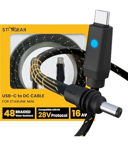 Starlink Mini Cable De Alimentación Cc 2 Metros Impermeable | Cuotas Sin Interés