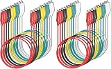 Cleqee 20Pcs Alligator Clips Test Leads 18AWG 2.5mm Wire 5 Colors