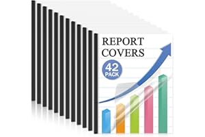 Dynta Report Covers 42 Pack Presentation Folders for Letter Size 70 Sheet Capacity, 5.5 Mil Report Covers with Sliding bar Black, Resume Folder Clear Folder for File Resume Documents