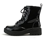 Soda FIRM - Lug Sole Combat Ankle Bootie Lace up w/Side Zipper