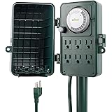 BN-LINK 24 Hour Mechanical Outdoor Multi Socket Timer, 6 Outlet Garden Power Stake