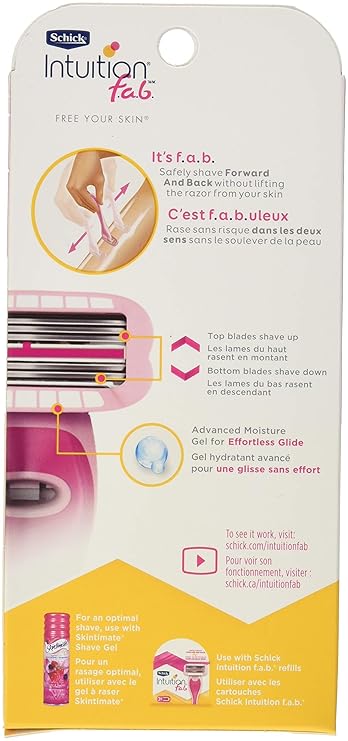 Amazon Com Schick Intuition F A B Razor Effortless Shaving For Women 1 Handle And 2 Razor Blade Refills Beauty