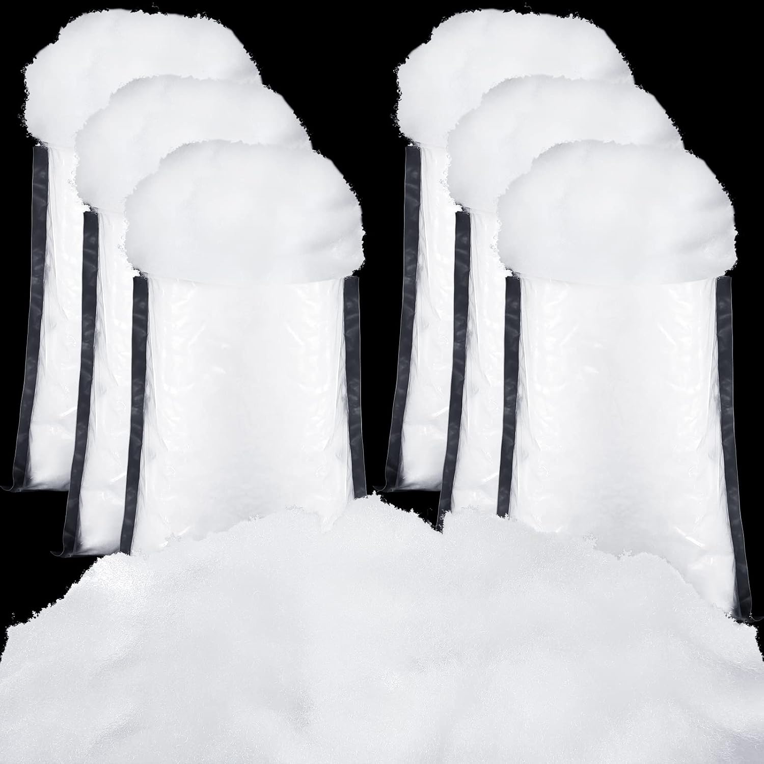 Artificial Snow - 6 Bags Christmas Fake Snow Fluffy Artificial Snow with Glitter Christmas Snowflake Confetti Fake Indoor Snow Blanket Realistic Snow Decor with Gold Silver Snowflake Confetti for Winter Mantle Village