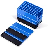 EHDIS 10pcs Vinyl Squeegee 4 Inch Car Vinyl Scraper Decal Applicator Window Tint Wallpaper Smoothing Tool with Black Fabric Felt Edge-Blue