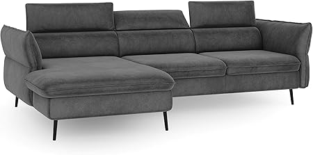 Milo Casa Canape D Angle Gauche Velours Convertible Avec Coffre De