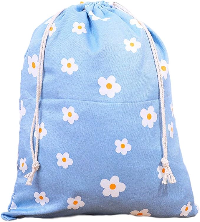 Bolsa de almacenamiento portátil con cordón de algodón bolsillo con