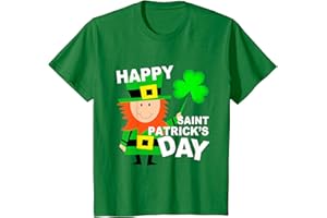 TEYLIEDESIGN Kids Happy St Patricks Day Leprechaun Toddler Shamrock Boy Girls T-Shirt