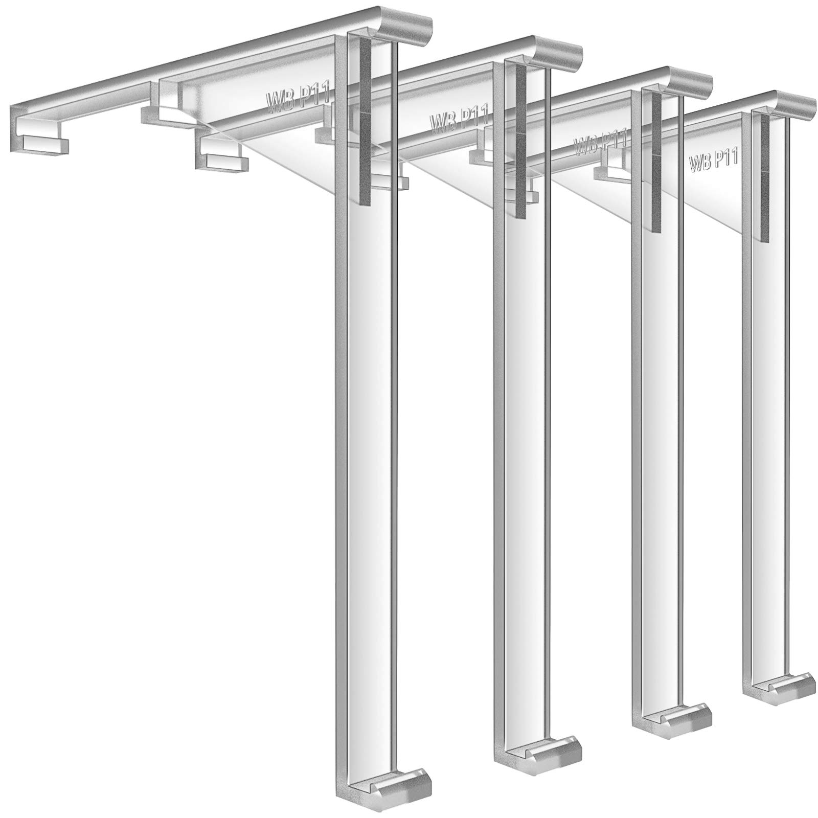 Photo 1 of 4 Pieces Valance Clips Vertical Blind Clear Valance Clip Bracket Vertical Blind Hidden Installation Bracket Replacement Part, Outside Mount