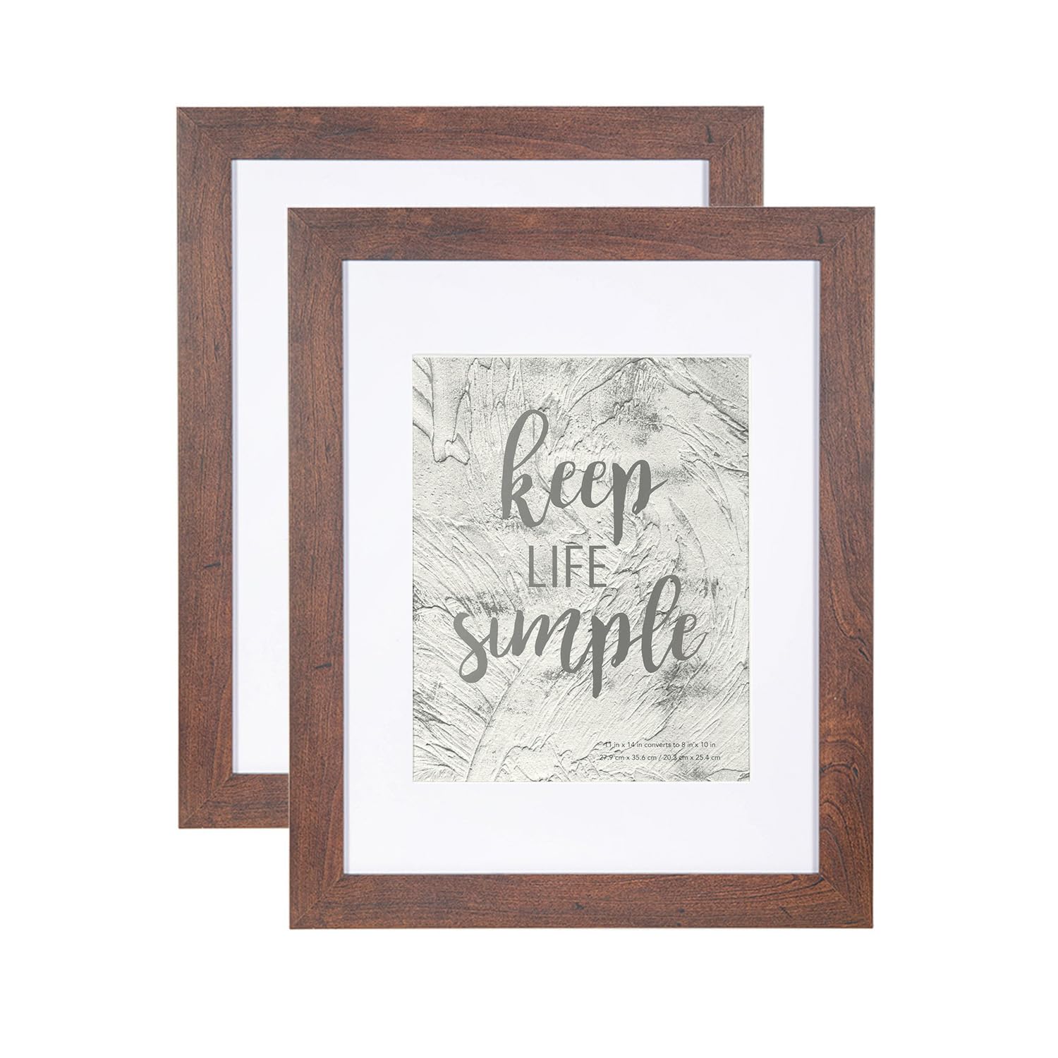 Photo 1 of kennethan Picture Frame, Dark Brown, 11x14 inches, 2 Pcs in 1 Set, Matted, Wall Mount