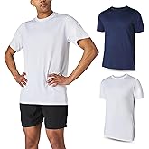 Men’s Athletic Short Sleeve Gym Workout T-Shirts 2 Pack Mens Dry Fit Tees Moisture Wicking Crew Neck Running T Shirt for Men