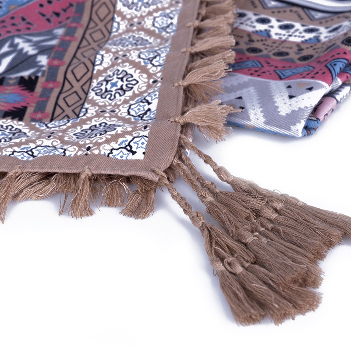 EVRFELAN Women Boho Scarf Tassel Shawl Tapestry Tablecloth Beach Towel Picnic Throw Wall Hanging Yoga Mat Ladies Cotton Scarves by Popular Handicrafts (Khaki)