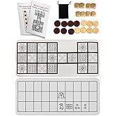 Ancient Board Game of UR &amp; Senet - 1 Board + 8 Wooden Dice + 14 Wooden Pieces + 2 Game Instructions