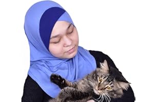 MuLanLegend Handmade | Princess Nur Hijab Two Tones | Girls Kids 1 Piece Cotton Practical Hijab Headscarf Instant Scarf