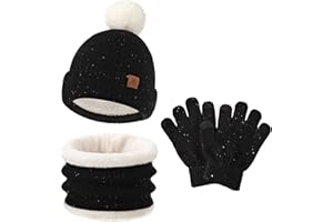 DS DADOU&XIAOSHAN Toddler Hat Scarf Glove Set 2t-4t Boy Girls Winter Beanie Hat Neck Warmer Mitten Kids Hats And Gloves Ages 4-8 Fleece Lined