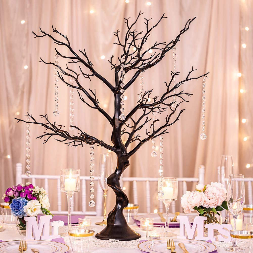 Sziqiqi Black Artificial Tree for Tree Centerpiece for Weddings Christmas Birthday Party Home Indoor Outdoor Decoration 30 inches