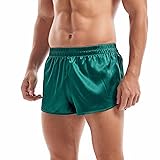 AMY COULEE Mens Satin Shorts Silk Boxers Sexy Split