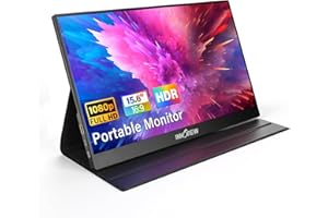 InnoView Portable Monitor, 15.6 Inch FHD 1080P HDMI USB C Second External Monitor for Laptop, Desktop, MacBook, Phones, Tablet, PS5/4, Xbox, Switch, Built-in Speaker with Protective Case