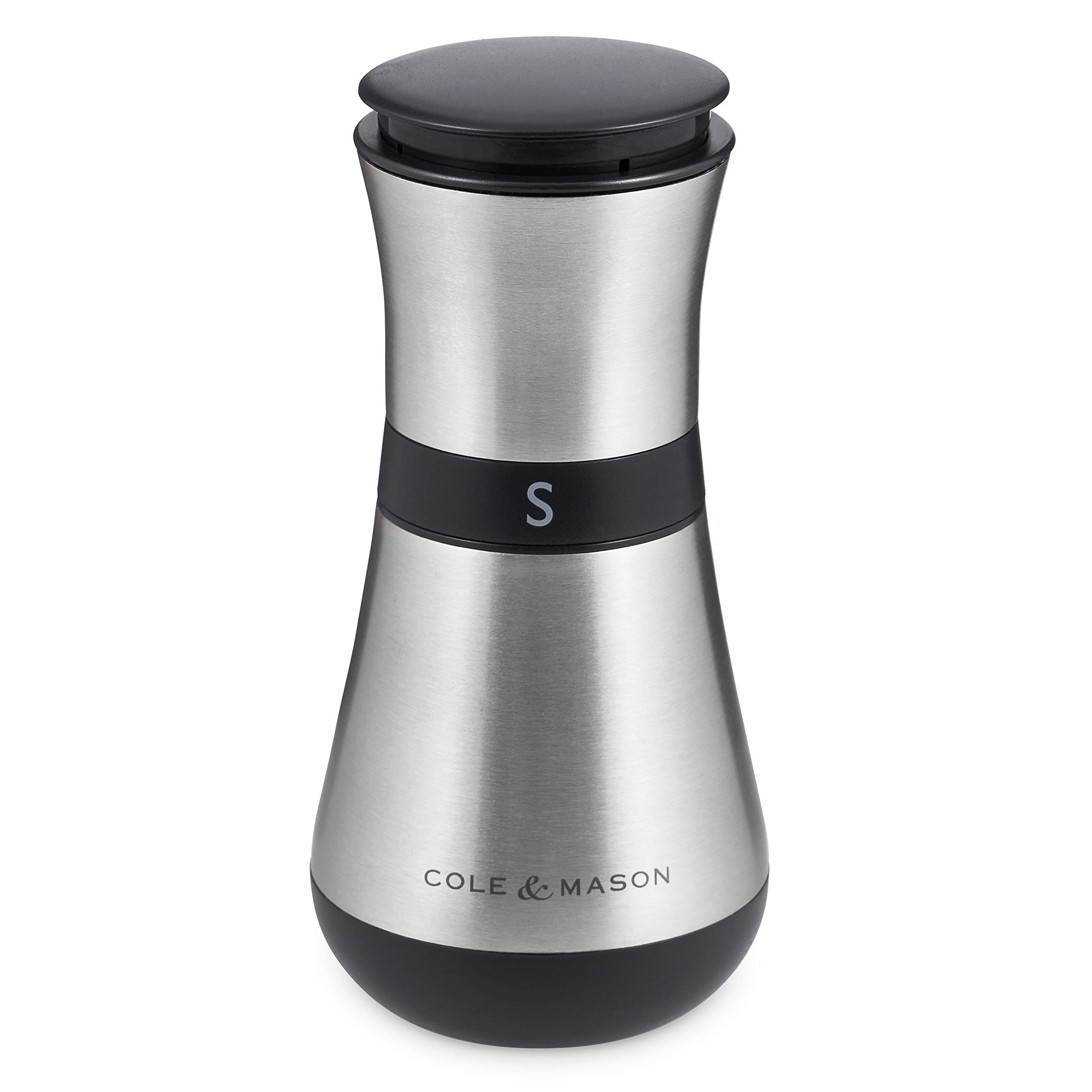 Cole & Mason H321915 Henley Salt Mill, Adjustable Ceramic Grind, Inverta, Stainless Steel, 135 mm, Single, Includes 1 x Salt Grinder