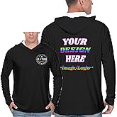 Custom Sun Protection Hoodies for MenWomen Customized Long Sleeve TShirt Design Your Own Personalized Lightweight Hoodie