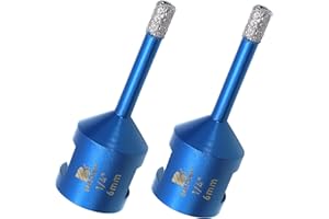 1/4 Inch Diamond Core Drill Bit for Porcelain Tile Ceramic Marble Granite Drilling,BRSCHNITT 2pcs Vacuum Brazed Diamond Hole 